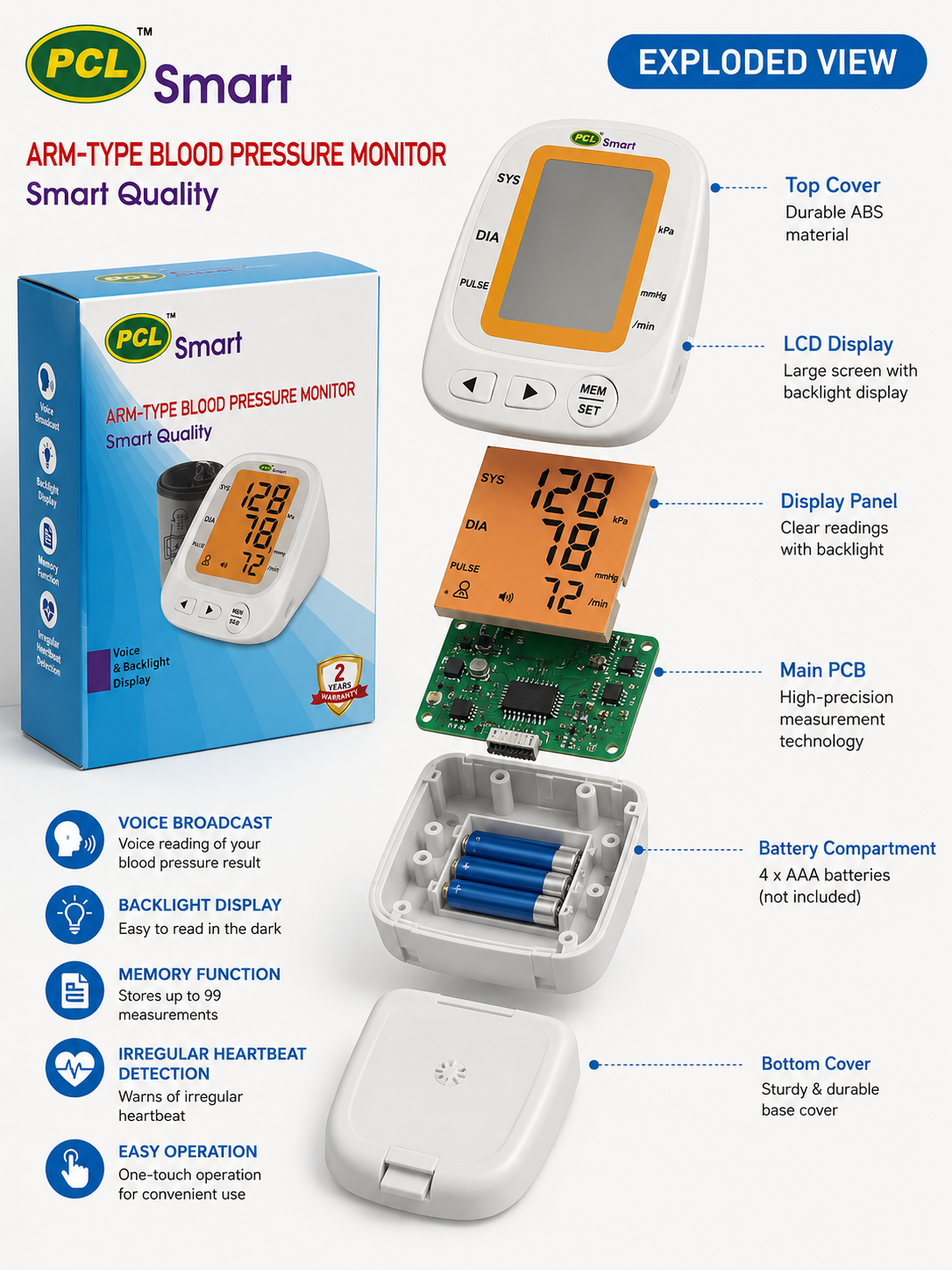 PCL Smart Arm-Type Blood Pressure Monitor! 🩺